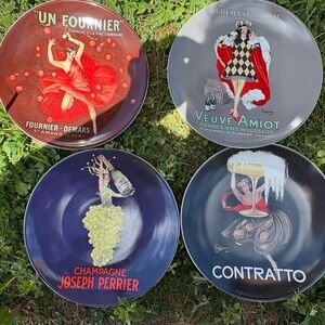 Pottery Barn Vintage Decorative Liquor Plates Set